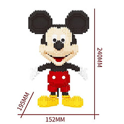 Universal Disney 1831PCS + Mickey Mouse Diamant Bloc Modèle 3D Souris Classique Construction Brique Numérique(Le noir)