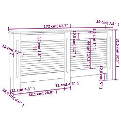 vidaXL Cache-radiateur Blanc 172x19x81,5 cm MDF pas cher