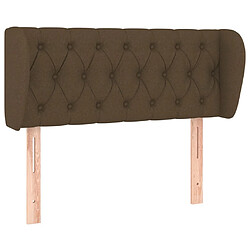 Maison Chic Tête de lit scandinave avec oreilles,meuble de chambre Marron foncé 103x23x78/88 cm Tissu -MN54774