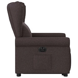 Acheter vidaXL Fauteuil inclinable électrique marron foncé tissu