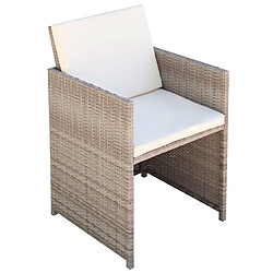 Maison Chic Lot de 2 Chaises de jardin,Fauteuil d'extérieur avec coussins Résine tressée Beige -MN50817