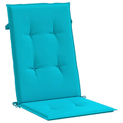 Avis vidaXL Coussins de chaise à dossier haut lot de 6 turquoise tissu