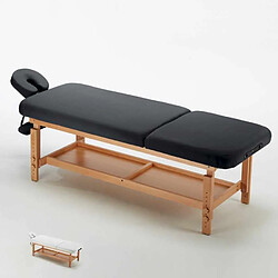 Bodyline - Healt And Massage Table de massage fixe en bois professionnel 225 cm Comfort, Couleur: Noir