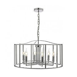 Luminaire Center Suspension Myka Chrome poli 6 ampoules 36cm