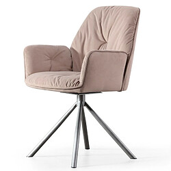 Avis Meubler Design Chaise De Salle À Manger Pivotante Moderne En Velours Botega - Velours Taupe