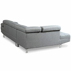 Acheter Paris Prix Canapé d'Angle Gauche en Tissu Têtière 260cm Gris