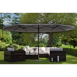 Concept Usine Parasol double 2,7 x 4,6m gris VENICE