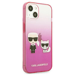 Acheter Karl Lagerfeld Gradient Ikonik Karl & Choupette - Coque pour iPhone 13 mini (Rose)