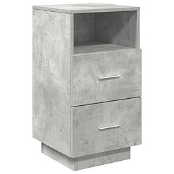 vidaXL Table de chevet avec 2 tiroirs gris béton 36x36x68 cm