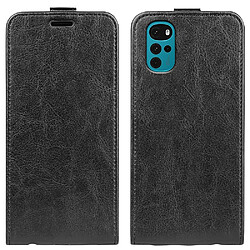 Coque en TPU + PU texture cheval fou, antichoc avec porte-carte noir pour votre Motorola Moto G22