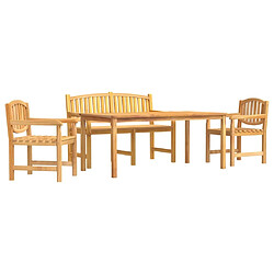 Maison Chic Ensemble de salle à manger de jardin 4 pcs,Table et chaises d'extérieur Bois de teck massif -GKD752802