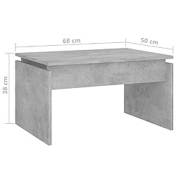 vidaXL Table basse gris béton 68x50x38 cm bois d'ingénierie pas cher