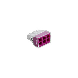 Ledkia Pack 20 Connecteurs Rapides 6 Entrées 0.75-2.5 mm² Lilas