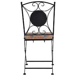 Acheter vidaXL Chaises de bistrot mosaïque 2 pcs Orange et gris