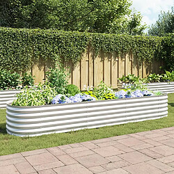 vidaXL Lit surélevé de jardin 320x80x44 cm Acier galvanisé Argenté