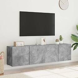 Avis vidaXL Meubles TV muraux 2 pcs gris béton 80x30x41 cm