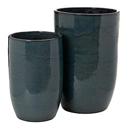 BigBuy Home Vase 52 x 52 x 80 cm Céramique Bleu (2 Unités)