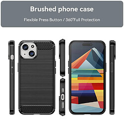 Htdmobiles Coque pour Apple iPhone 15 - housse etui silicone gel carbone + film ecran - NOIR