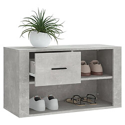 Acheter Maison Chic Armoire à Chaussures Gris béton,Meuble de Rangement à Chaussures 80x35x45 cm Bois d'ingénierie -MN81733