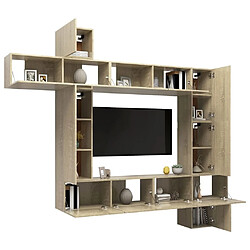 Avis Maison Chic Ensemble de meubles TV 9 pcs | Banc TV Moderne pour salon | Meuble de Rangement - Chêne sonoma Aggloméré -MN89543