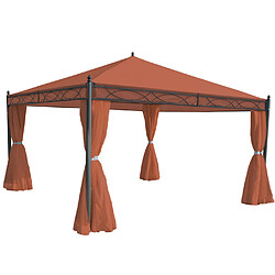 Mendler Lot de 4 côtés pour Pergola Cadiz, panneau latéral de remplacement 4x4m, polyester ~ terrecuite