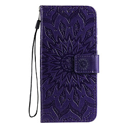 Wewoo Housse Coque Pour Galaxy A51 Sun Print de protection à rabat horizontal avec support et fentes cartes et portefeuille violet