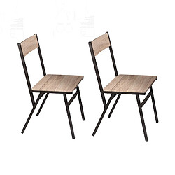 Avis Ensemble de table avec 2 chaises en bois avec struture en métal noir table 80L x 50l x 75H cm / chaise 42 x 39 x 85cm+Urban Living