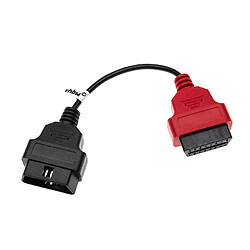 vhbw Adaptateur OBD2 A2 OBD1 16 Pin vers OBD2 compatible avec Alfa Romeo 156, 166, GT, GTV, Spider voitures