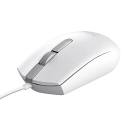 Souris USB Trust TM101 Eco 1200dpi - Fabriquée avec 50% de plastiques recyclés - 3 Boutons - Utilisation ambidextre - Câble 1,60 m - Couleur Blanc