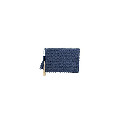 Douceur D'Interieur Pochette en paille - L 23 x H 15 cm - Bleu