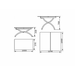 Inside 75 Table relevable extensible compacte HIRONDELLE mélaminé bois wengé