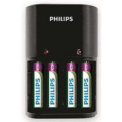 Philips SCB1450NB/12 Chargeur de piles MultiLife Value pour piles AA/AAA (220-240 V) avec 4 piles AAA 800 mAh incluses