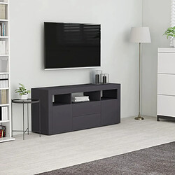 vidaXL Meuble TV Gris 120x30x50 cm Bois d'ingénierie