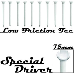 Pack de 10 Tees Plastique extra long 75mm Low Friction Tee