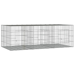 vidaXL Cage à lapin 3 panneaux 163x79x54 cm Fer galvanisé