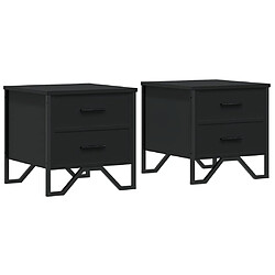 vidaXL Tables de chevet 2 pcs noir 40x41x40 cm bois d'ingénierie