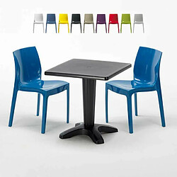 Grand Soleil Table et 2 chaises colorées polypropylen