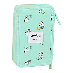 Plumier double Snoopy Friends Forever Menthe (12.5 x 19.5 x 4 cm) (28 pcs)