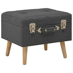 Helloshop26 Banquette pouf tabouret meuble tabouret de rangement 40 cm gris foncé tissu 3002158