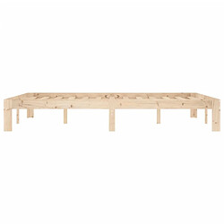 Maison Chic Lit adulte - Lit simple Cadre de lit,Structure du lit Contemporain Bois de pin massif 140x200 cm -MN28863 pas cher