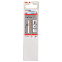 Forets à métaux rectifiés Bosch HSS-TiN DIN 338 2,0x24x49MM