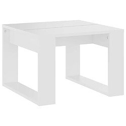 vidaXL Table d'appoint Blanc 50x50x35 cm Bois d’ingénierie