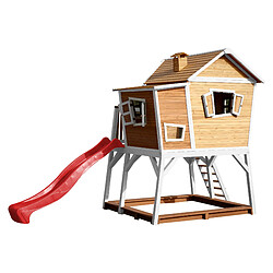 Avis AXI Max Maison Enfant avec Bac à Sable & Toboggan Rouge | Aire de Jeux pour l'extérieur en marron & BLANC | Maisonnette / Cabane de Jeu en Bois FSC