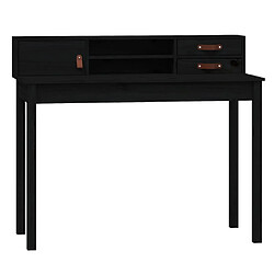 vidaXL Bureau Noir 110x50x93 cm Bois massif de pin