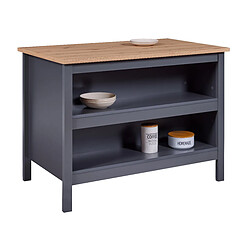 Avis Pegane Meuble de cuisine en bois coloris anthracite / Artisan Chêne - longueur 124 x profondeur 75 x hauteur 91 cm