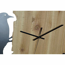 Horloge Murale DKD Home Decor Noir Blanc Fer Oiseau Bois MDF (50 x 3.5 x 50 cm) (2 pcs)