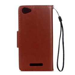 Avis Wewoo Coque marron pour Wiko Lenny3 Étui en cuir à rabat avec motif de fleurs pressées Max avec support et Slots de cartes Portefeuille