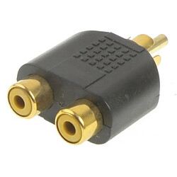 Wewoo Adaptateur or Fiche RCA à 2x prises RCA plaqué