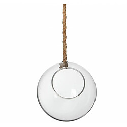 L'Héritier Du Temps Grande Suspension Globe Porte Bougie Porte Plante en Verre avec Corde 22,50x22,50cm