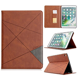 Etui en PU motif géométrique avec support café pour votre Apple iPad 10.2 (2019)/Air 10.5 pouces (2019)/Pro 10.5 pouces (2017)